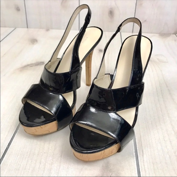 Nine West Shoes - Nine West Fairgame Black Patent Slingback Heels